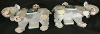 Fine Old Chinese Scholar Enamel Porcelain Elephant Candle Holders Famille Rose 9