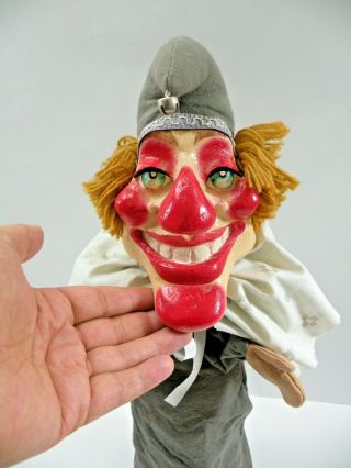 Antique Vintage Handmade Punch And Judy Mr.  Punch Paper Mache Hand Puppet 12