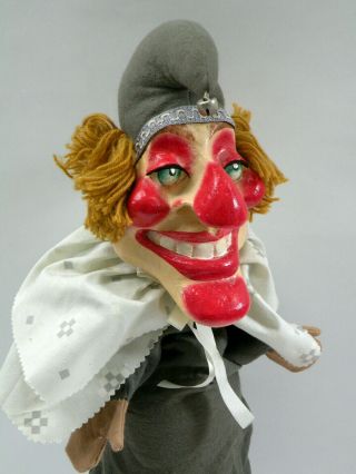 Antique Vintage Handmade Punch And Judy Mr.  Punch Paper Mache Hand Puppet