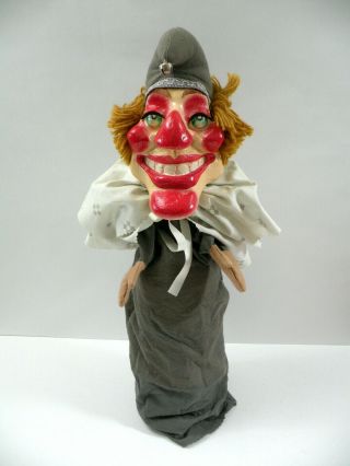 Antique Vintage Handmade Punch And Judy Mr.  Punch Paper Mache Hand Puppet 2