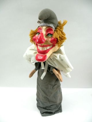 Antique Vintage Handmade Punch And Judy Mr.  Punch Paper Mache Hand Puppet 4