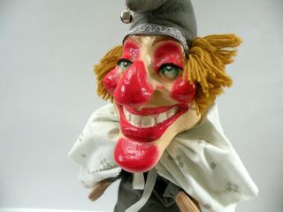 Antique Vintage Handmade Punch And Judy Mr.  Punch Paper Mache Hand Puppet 5