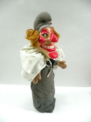 Antique Vintage Handmade Punch And Judy Mr.  Punch Paper Mache Hand Puppet 9