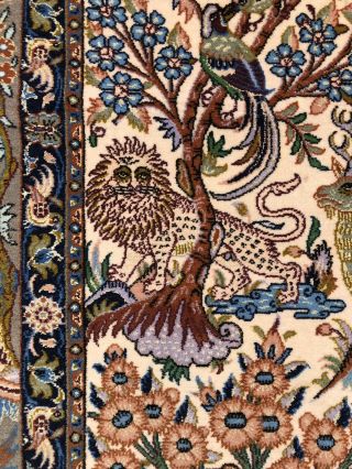 Auth: Extraordinary Persian Silk Tree of Life Animalier Masterpiece 4x6 N R 11