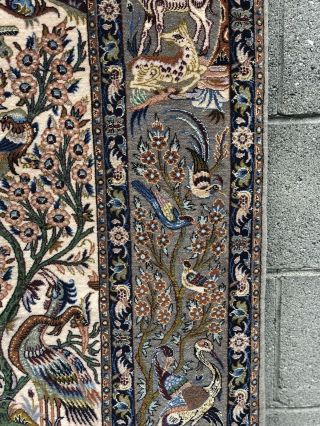 Auth: Extraordinary Persian Silk Tree of Life Animalier Masterpiece 4x6 N R 9