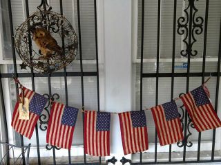 USA FLAG GARLAND PRIMITIVE DECORATION SUMMER MEMORIAL JULY 4TH LABOR FLAG DAYS 3