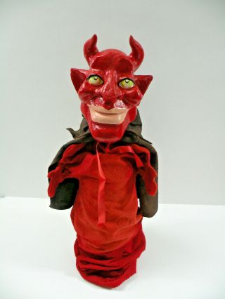 Antique Vintage Handmade Punch And Judy Mr.  Devil Paper Mache Hand Puppet 2