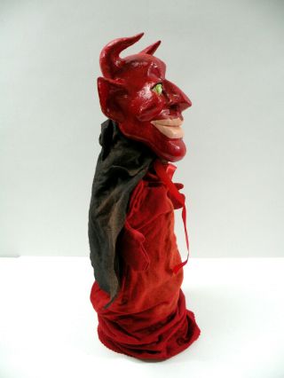 Antique Vintage Handmade Punch And Judy Mr.  Devil Paper Mache Hand Puppet 3