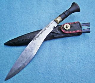 Antique Tibetan Kukri Knife Tribal Sword Dagger Asian Machete Old Nepal Sikkim