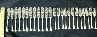 Mappin & Webb English Sterling Fish Set,  12 knives and 12 forks 10