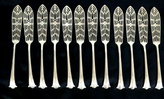 Mappin & Webb English Sterling Fish Set,  12 knives and 12 forks 4
