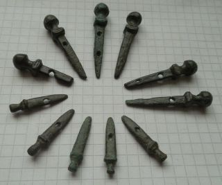 Ancient Roman Bronze Selection Of 11 Amulet Swords