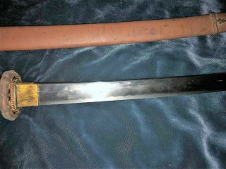 Antique JAPANESE OFFICER ' S SAMURAI SWORD Signed 2