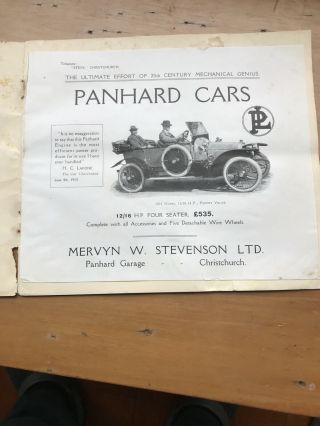 Vintage Car Dealer Brochure Panhard & levassor.  1913 2