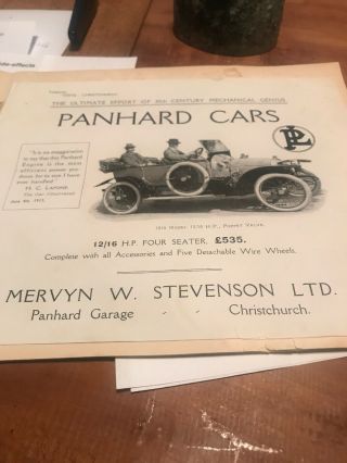 Vintage Car Dealer Brochure Panhard & levassor.  1913 7