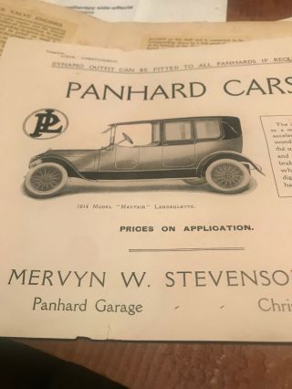Vintage Car Dealer Brochure Panhard & levassor.  1913 8