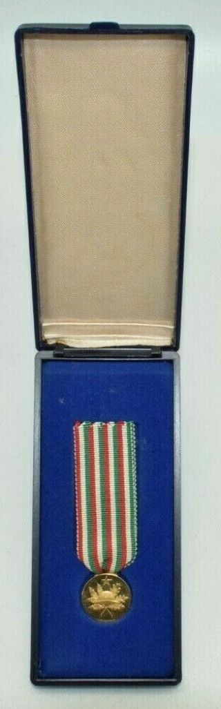18k Gold Medal Wwi Italy 50th Anniv 1918 - 1968 Anniversario Della Vittoria M2