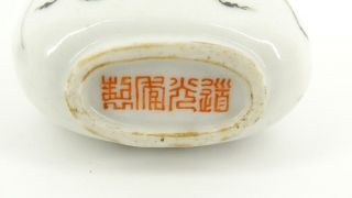 Rare Antique Imperial Chinese Porcelain Snuff Bottle 19TH Qing Katydid Cricket 8