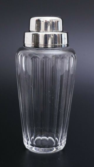 Antique Vintage Art Deco Streamline Wmf Germany Cocktail Shaker Crystal Glass