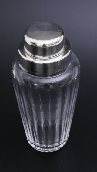 ANTIQUE vintage ART DECO streamline WMF germany cocktail shaker crystal glass 2