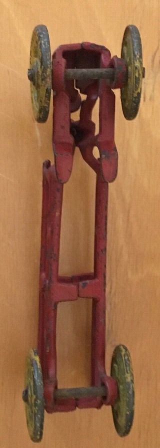 Antique Vintage Cast Iron Fire Engine Ladder Truck Toy Fixed Driver 8