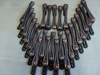 Full Set 28 Vintage Coppered Stair Carpet Grips/ Clips Hearts