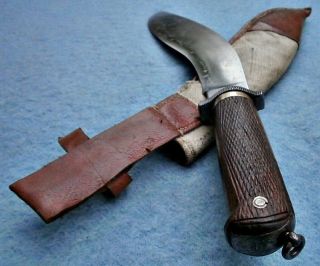 antique 19thc Nepalese custom British gents kukri knife Asian sword machete rare 10