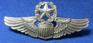 Korean War Sterling Usaf Command Pilot 2 Inch Wings Badge By Meyer