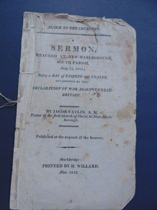C.  1812 A Sermon Preached At - Marlborough Occasioned By Declaration Of War