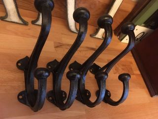 Circa 1880 Coat Hooks Huge Heavy Gothic Ornate Rare Lovely Old Theatre
