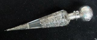 AUTHENTIC CIRCA 1870 ' s SILVER & CRYSTAL RARE POTION OR COLOGNE FLASK 9
