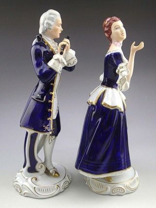 Vintage Large Rare Royal Dux Porcelain Pair Figurine 2