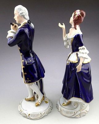 Vintage Large Rare Royal Dux Porcelain Pair Figurine 4