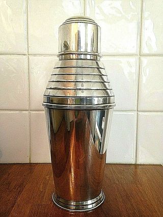 A English Silver - Plated Art Deco Cocktail Shaker - Top Quality Modernist