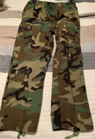 Army Woodland Camo Bdu Pants Combat Uniform Large Short 8415 - 01 - 084 - 1016