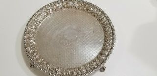 S.  Kirk & Son Sterling Silver Repousse Round Tray 1880 