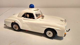 Rare Schuco Germany Tin Electric 5509 Razzia Police Mercedes 190sl