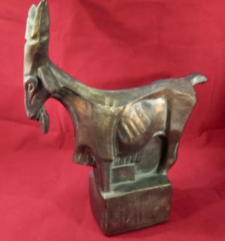 Vintage Fred Press Zodiac Mid Century Modern Metal Sculpture Capricorn Sea Goat 3