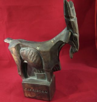 Vintage Fred Press Zodiac Mid Century Modern Metal Sculpture Capricorn Sea Goat 5
