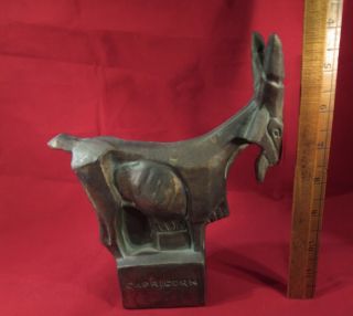 Vintage Fred Press Zodiac Mid Century Modern Metal Sculpture Capricorn Sea Goat 8