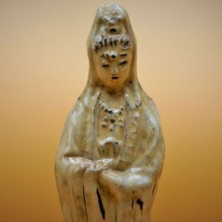 14th Century Very Rare Chinese Yuan Guanyin Cizhou Large Antique Buddhist Figure