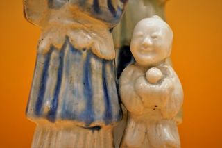 18th Century - Fine RARE Antique,  CHINESE Porcelain PAIR Man Woman Child FIGURES 10