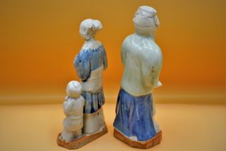 18th Century - Fine RARE Antique,  CHINESE Porcelain PAIR Man Woman Child FIGURES 5