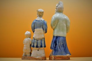 18th Century - Fine RARE Antique,  CHINESE Porcelain PAIR Man Woman Child FIGURES 6