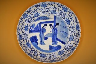 17th Century - Rare FINE Antique Kangxi CHINESE Porcelain PLATE Dish SIGNED Ming 12