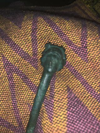 Ancient Greek Bronze Hair pin with Artemis Face (400 - 200 BCE) 3