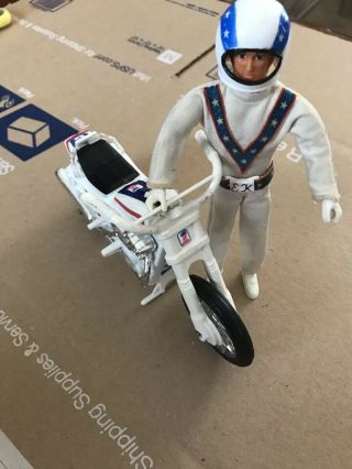 Vintage 1972 Ideal Evel Knievel Stunt Cycle Motorcycle Bike Motorbike Toy Vgc