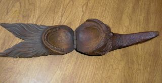 Unique Vintage Carved Wood Gnome Nutcracker - CRESCENT MOON SHAPE 2