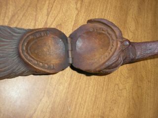 Unique Vintage Carved Wood Gnome Nutcracker - CRESCENT MOON SHAPE 3