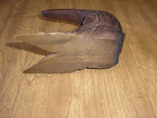 Unique Vintage Carved Wood Gnome Nutcracker - CRESCENT MOON SHAPE 4